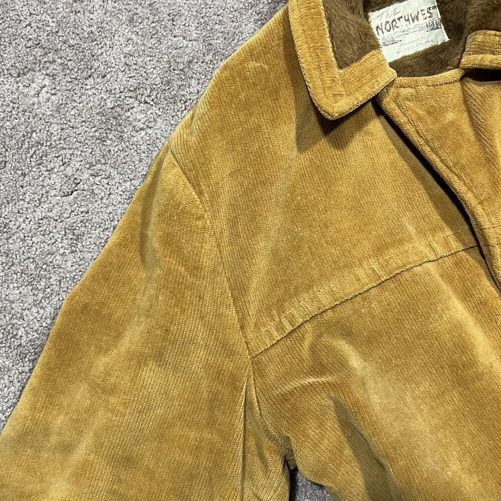 Vintage Northwest Corduroy Sherpa Lined Belted Jacket Womens Large - Picture 3 of 16